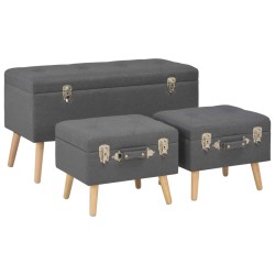 Tabourets de rangement lot de 3 Gris foncé Tissu 517328517328