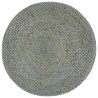 Pouf fait à la main Vert olive 45 x 30 cm Jute  517331517331