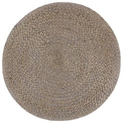 Pouf fait à la main Gris clair 45 x 30 cm Jute  517332517332