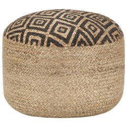 Pouf fait à la main Noir 45 x 30 cm Jute  517335517335