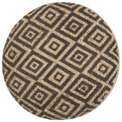 Pouf fait à la main Noir 45 x 30 cm Jute  517335517335
