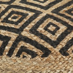 Pouf fait à la main Noir 45 x 30 cm Jute  517335517335