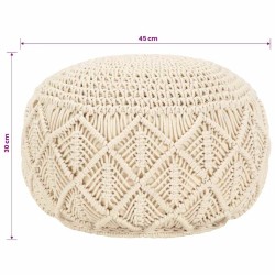 Pouf fait à la main en macramé 45 x 30 cm Coton 517357517357