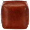 Pouf 40 x 40 x 40 cm Brun roux Cuir véritable de chèvre 517359517359