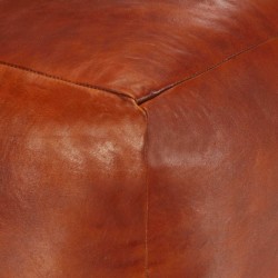 Pouf 40 x 40 x 40 cm Brun roux Cuir véritable de chèvre 517359517359