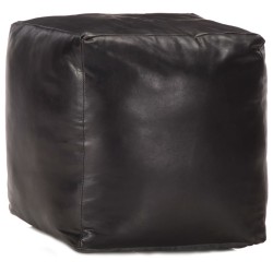Pouf 40 x 40 x 40 cm Noir Cuir véritable de chèvre 517360517360