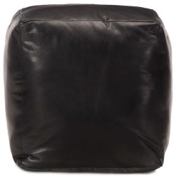 Pouf 40 x 40 x 40 cm Noir Cuir véritable de chèvre 517360517360