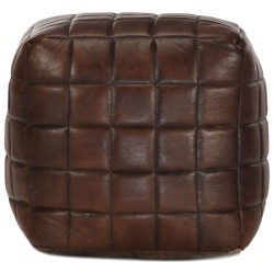 Pouf 40 x 40 x 40 cm Marron foncé Cuir véritable de chèvre 517361517361