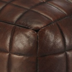 Pouf 40 x 40 x 40 cm Marron foncé Cuir véritable de chèvre 517361517361