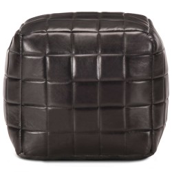 Pouf 40 x 40 x 40 cm Noir Cuir véritable de chèvre 517362517362