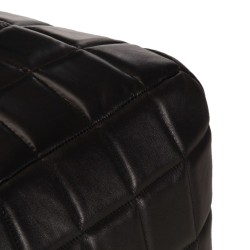 Pouf 40 x 40 x 40 cm Noir Cuir véritable de chèvre 517362517362