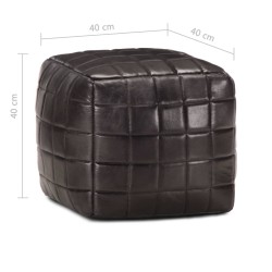 Pouf 40 x 40 x 40 cm Noir Cuir véritable de chèvre 517362517362