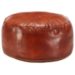 Pouf 60 x 30 cm Brun roux Cuir véritable de chèvre 517367517367