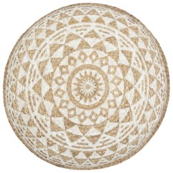 Pouf fait à la main Blanc 45x30 cm Jute  517371517371