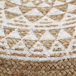 Pouf fait à la main Blanc 45x30 cm Jute  517371517371