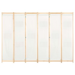Cloison de séparation 6 panneaux Crème 240 x 170 x 4 cm Tissu   517374517374