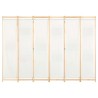 Cloison de séparation 6 panneaux Crème 240 x 170 x 4 cm Tissu   517374517374