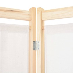 Cloison de séparation 6 panneaux Crème 240 x 170 x 4 cm Tissu   517374517374