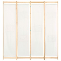 Cloison de séparation 4 panneaux Crème 160x170x4 cm Tissu 517376517376