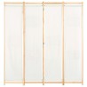 Cloison de séparation 4 panneaux Crème 160x170x4 cm Tissu 517376517376