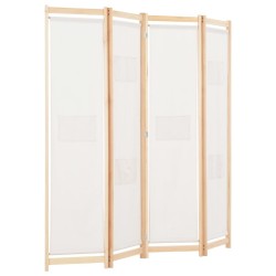 Cloison de séparation 4 panneaux Crème 160x170x4 cm Tissu 517376517376