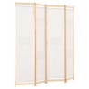 Cloison de séparation 4 panneaux Crème 160x170x4 cm Tissu 517376517376