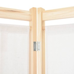 Cloison de séparation 4 panneaux Crème 160x170x4 cm Tissu 517376517376