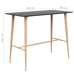 Table de bar Noir 120x60x105 cm 517377517377