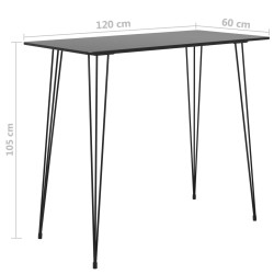 Table de bar Noir 120x60x105 cm 517380517380