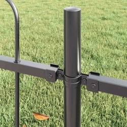 Clôture de jardin 2 pcs Gris 3,4 x 1,5 m Acier revêtu de poudre 517391517391