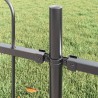 Clôture de jardin 5 pcs Gris 8,5 x 0,6 m Acier revêtu de poudre 517406517406
