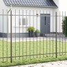Clôture de jardin 3 pcs Gris 5,1 x 1,5 m Acier revêtu de poudre 517418517418
