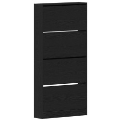 Cabinet à chaussures avec étagère Chêne noir 80 x 21 x 163,5 cm 517424517424