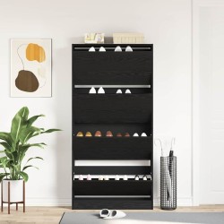 Cabinet à chaussures avec étagère Chêne noir 80 x 21 x 163,5 cm 517424517424