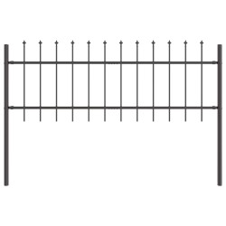 Clôture de jardin 2 pcs Gris 3,4 x 0,6 m Acier revêtu de poudre 517425517425