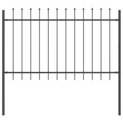 Clôture de jardin 2 pcs Gris 3,4 x 1 m Acier revêtu de poudre 517427517427