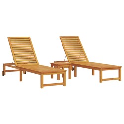 Transat 3 pcs Marron Bois d'Acacia Massif 517436517436