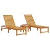 Transat 3 pcs Marron Bois d'Acacia Massif 517436517436
