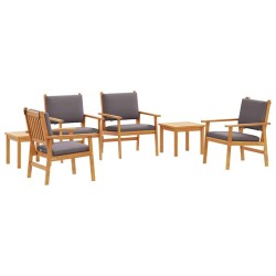 Ensemble de canapé de jardin 6 pcs Marron Bois d'Acacia Massif 517491517491
