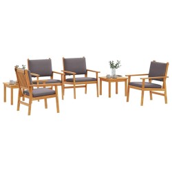 Ensemble de canapé de jardin 6 pcs Marron Bois d'Acacia Massif 517491517491