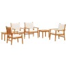 Ensemble de canapé de jardin 6 pcs Marron Bois d'Acacia Massif 517502517502