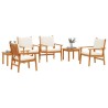 Ensemble de canapé de jardin 6 pcs Marron Bois d'Acacia Massif 517502517502