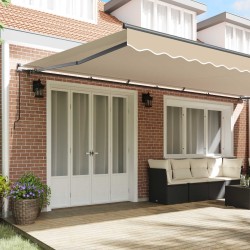Auvent Rétractable Beige 600 × 300 cm Polyester et Acier 517504517504