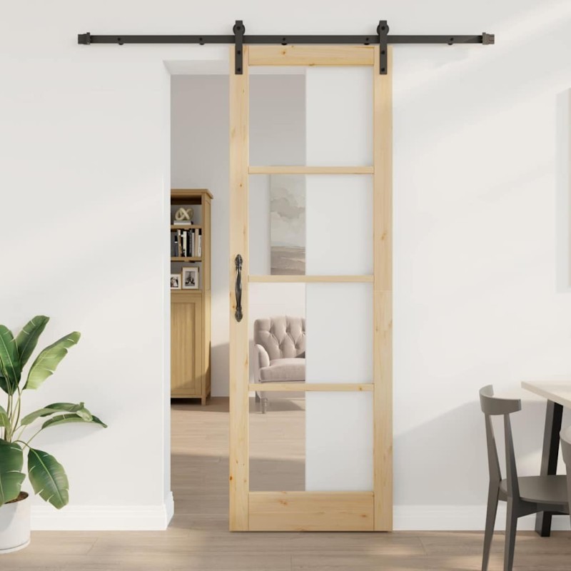 Porte coulissante ORKDAL Naturel et Noir 78 x 232 cm 517512517512