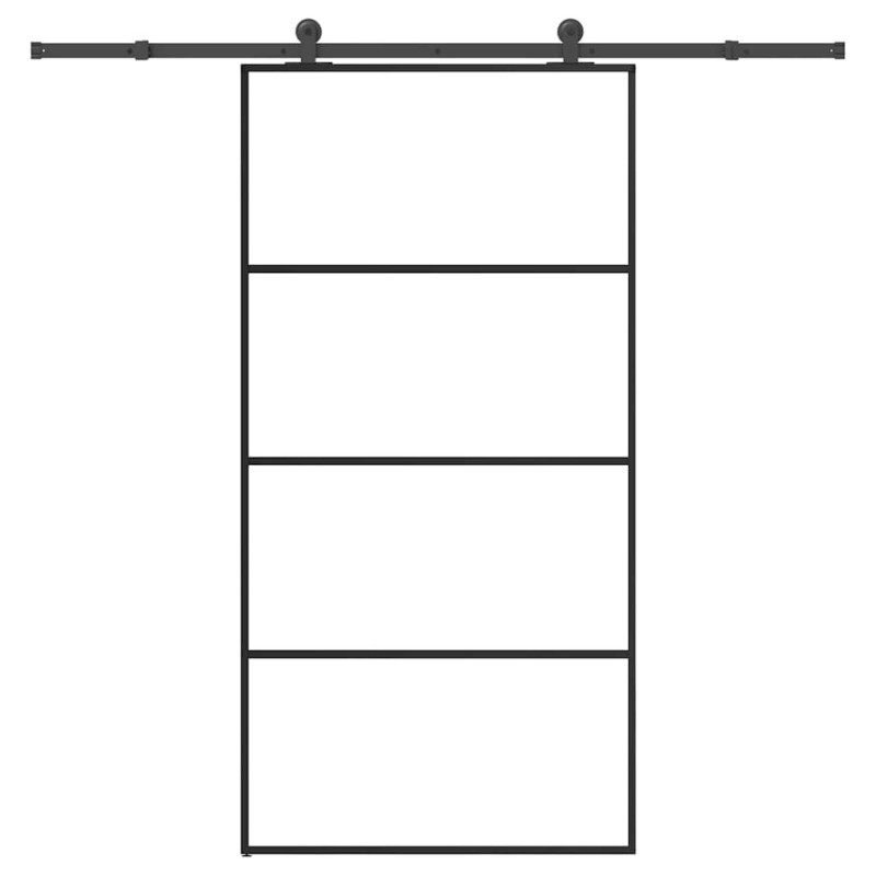 Porte coulissante et kit de quincaillerie 102,5x205cm Verre ESG 517528517528
