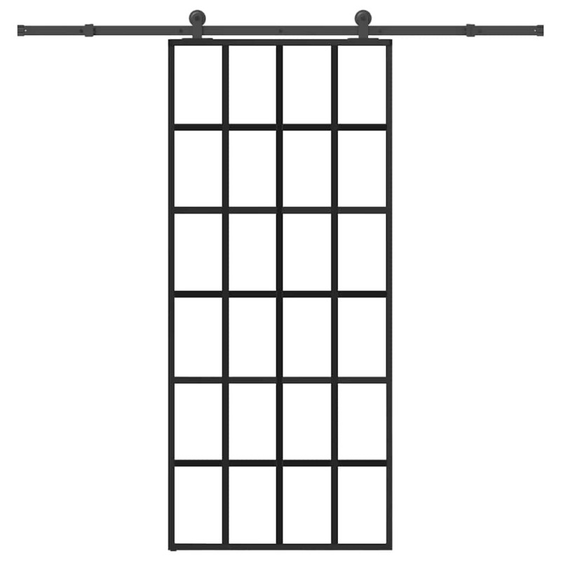 Porte coulissante avec kit de quincaillerie 90x205 cm Verre ESG 517537517537