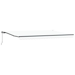 Auvent Rétractable Blanc 500 × 350 cm Polyester et Acier 517571517571