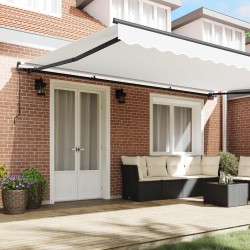 Auvent Rétractable Blanc 500 × 350 cm Polyester et Acier 517571517571