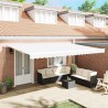 Auvent Rétractable Blanc 500 × 350 cm Polyester et Aluminium 517572517572