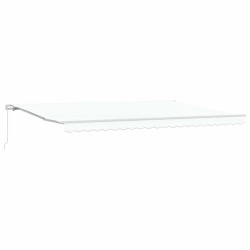 Auvent Rétractable Blanc 500 × 350 cm Polyester et Aluminium 517572517572